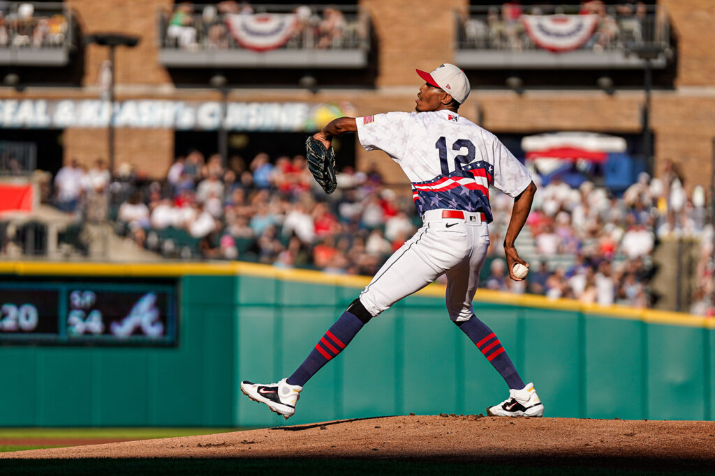 Clippers Triston McKenzie pitches