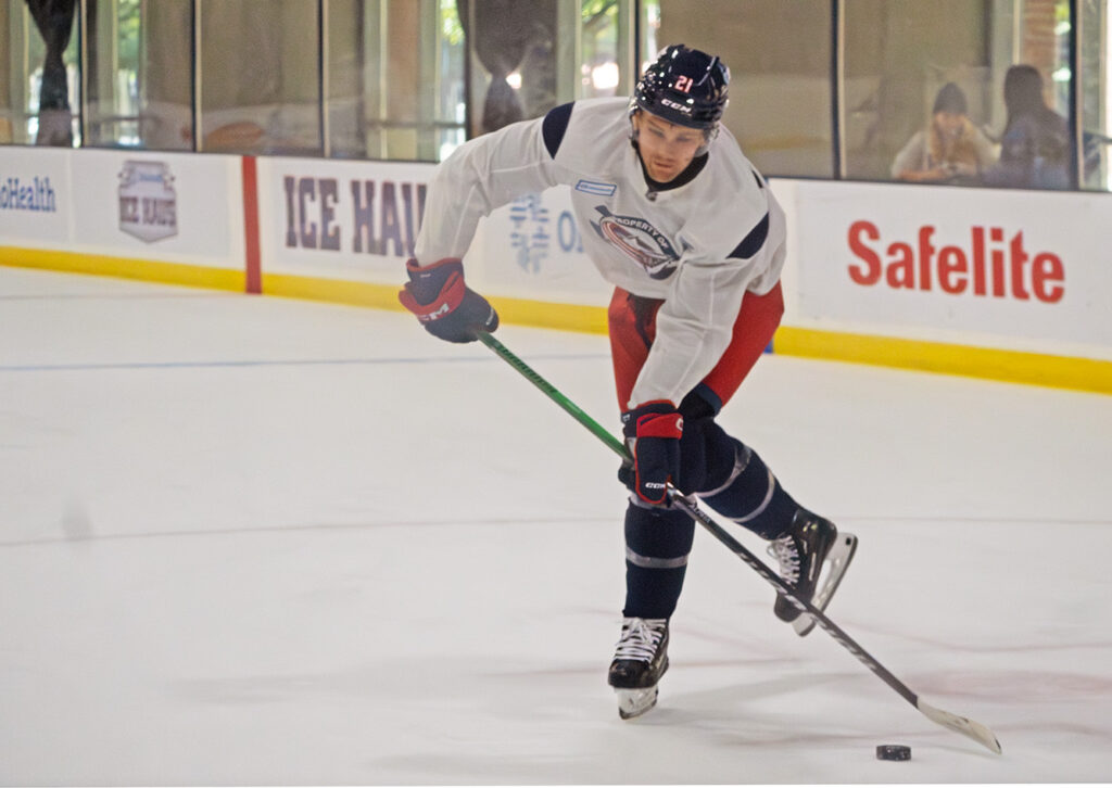 CBJ's James van Riemsdyk on ice