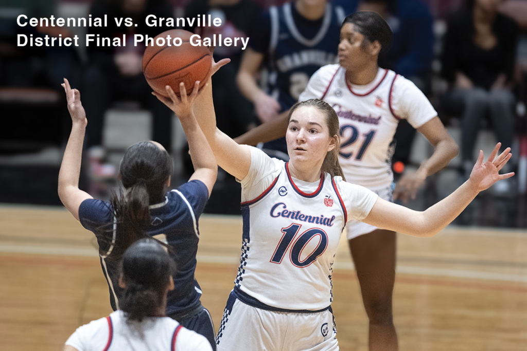 Centennial's Aza Corbett blocks a shot