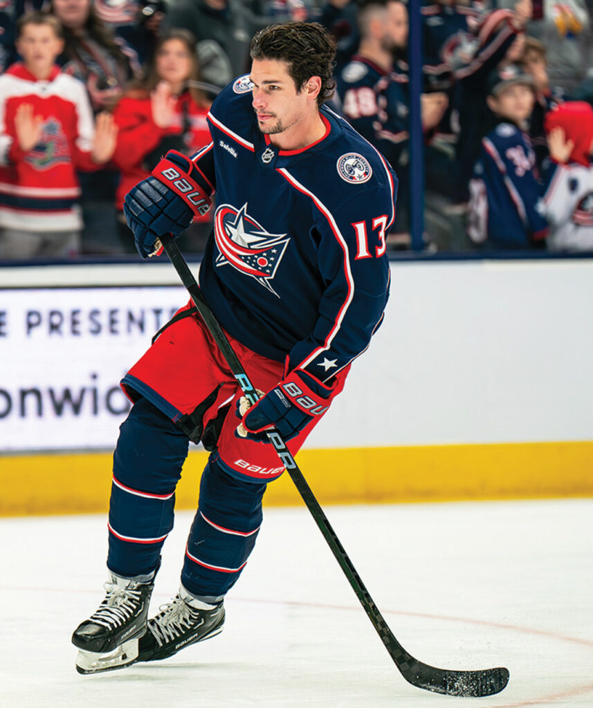 CBJ Sean Monahan skating side graphic