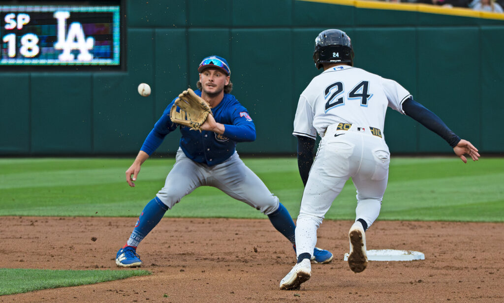 Clippers Brayan Rocchio tagged at second base