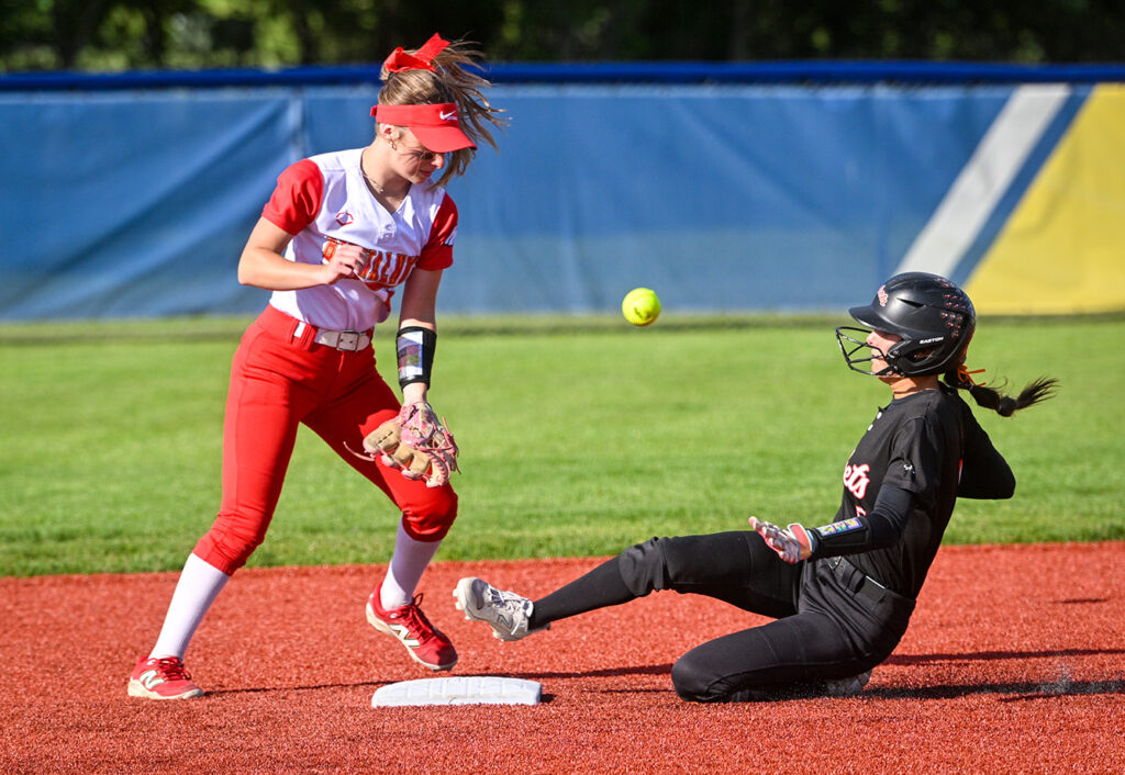 Mount Vernon's Carly Kennedy slides into second