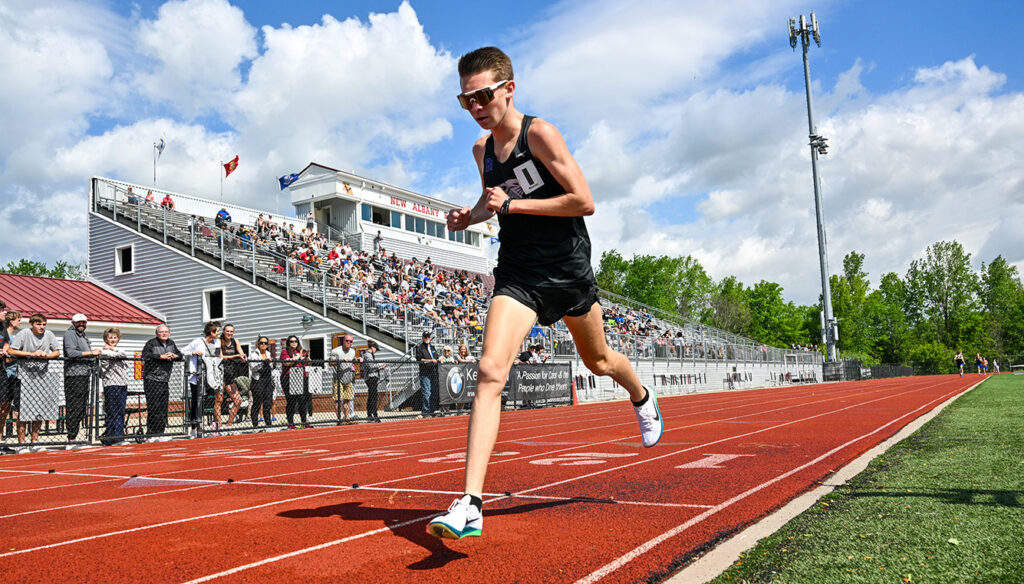 Pickerington North's Mick Temple runs on track
