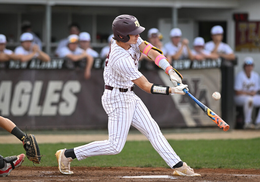 New Albany's Grady Bush swings bat