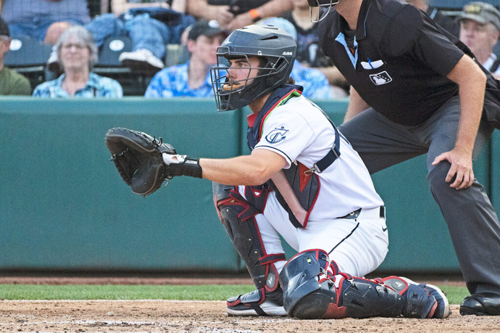 Clippers Kody Huff behind plate