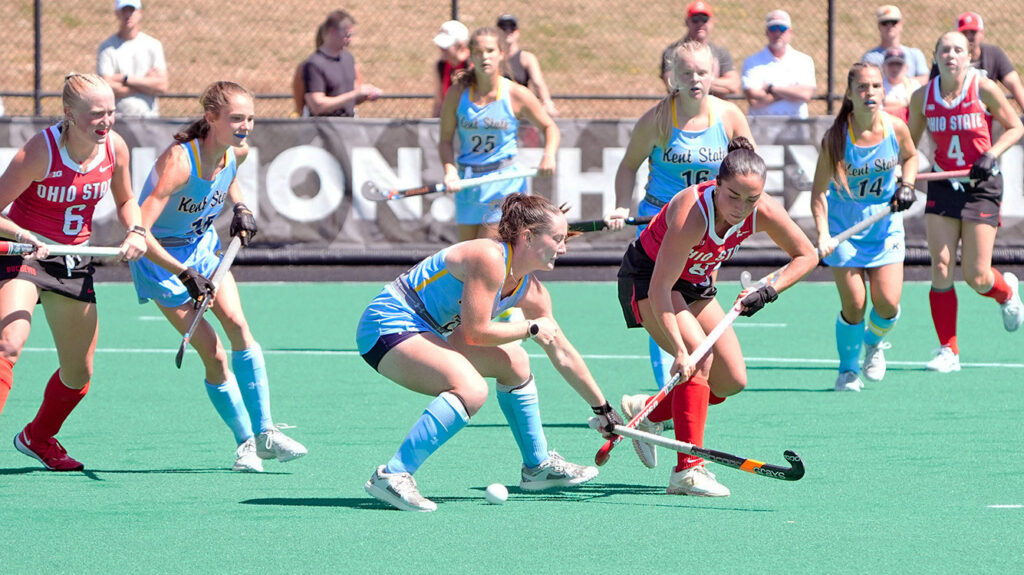 OSU field hockey Makenna Webster backhand shot