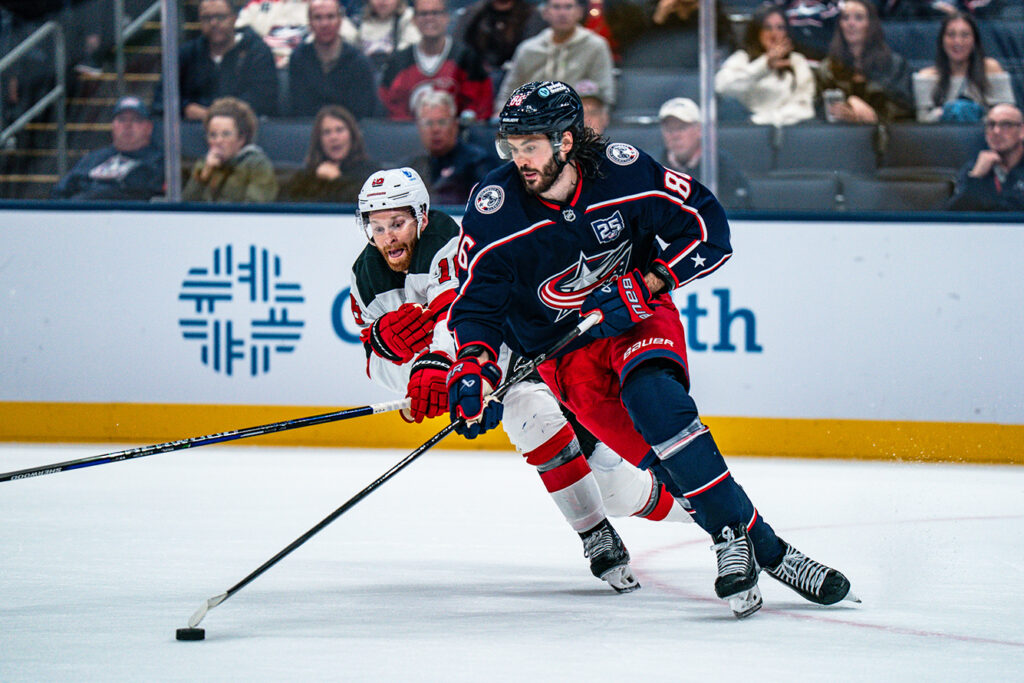 CBJ's Kirill Marchenko skates