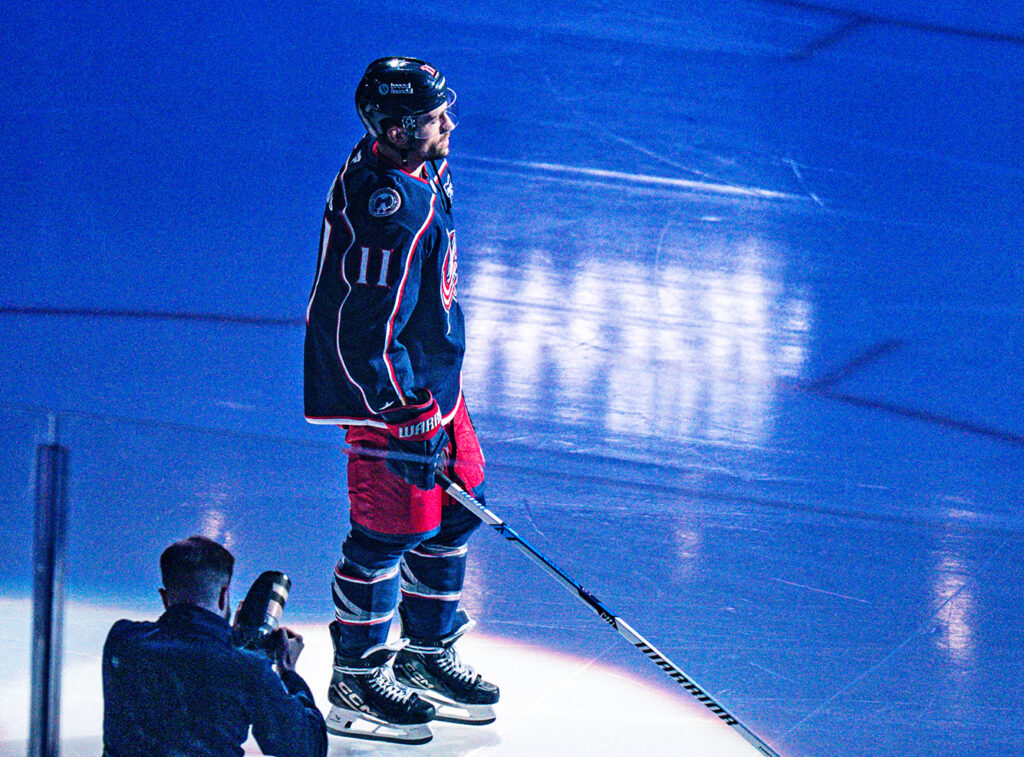 CBJ's Miles Wood introduced before game