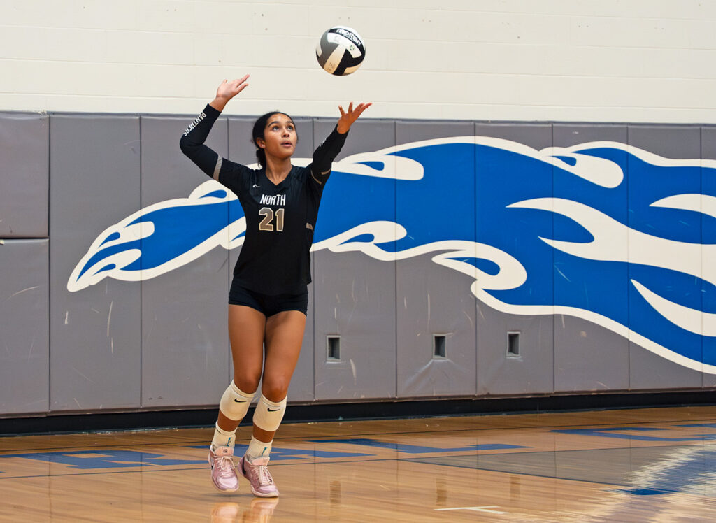 PIckerington North's Madison Smith serves