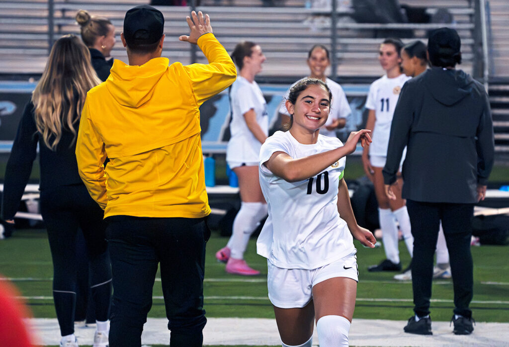 UA girls soccer's Sophie Khelashvili is introduced