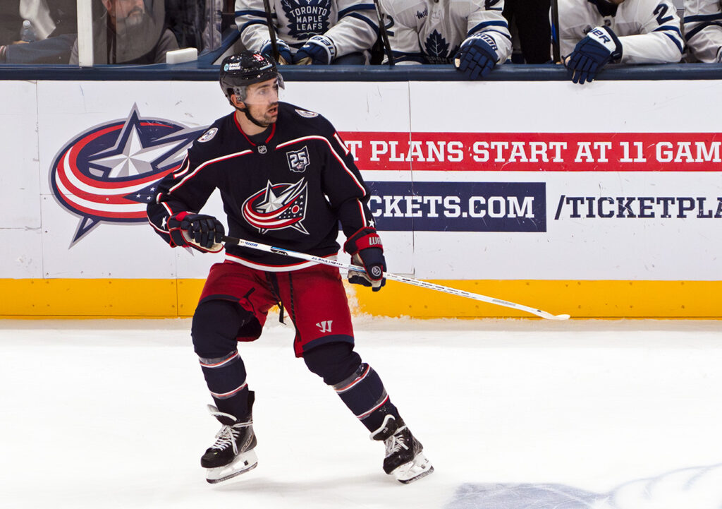 CBJ's Miles Wood skates