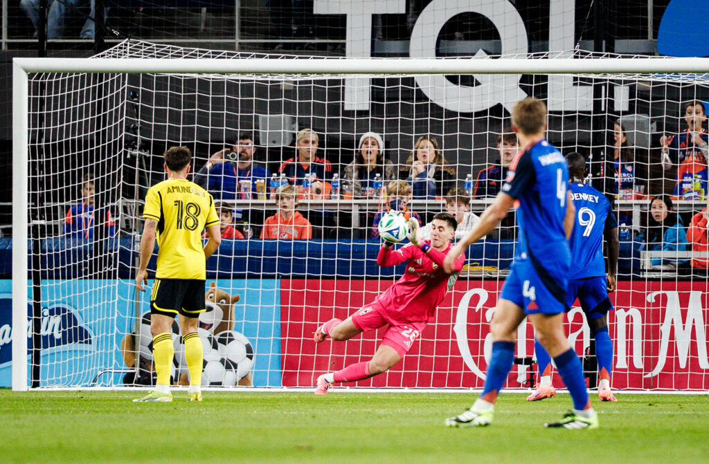 Columbus Crew's Patrick Schulte makes save