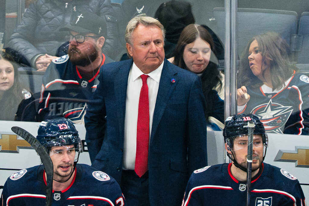 CBJ head coach Rick Bowness on bench