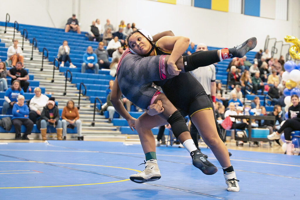 Gahanna's KyLee Tibbs lifts opponent