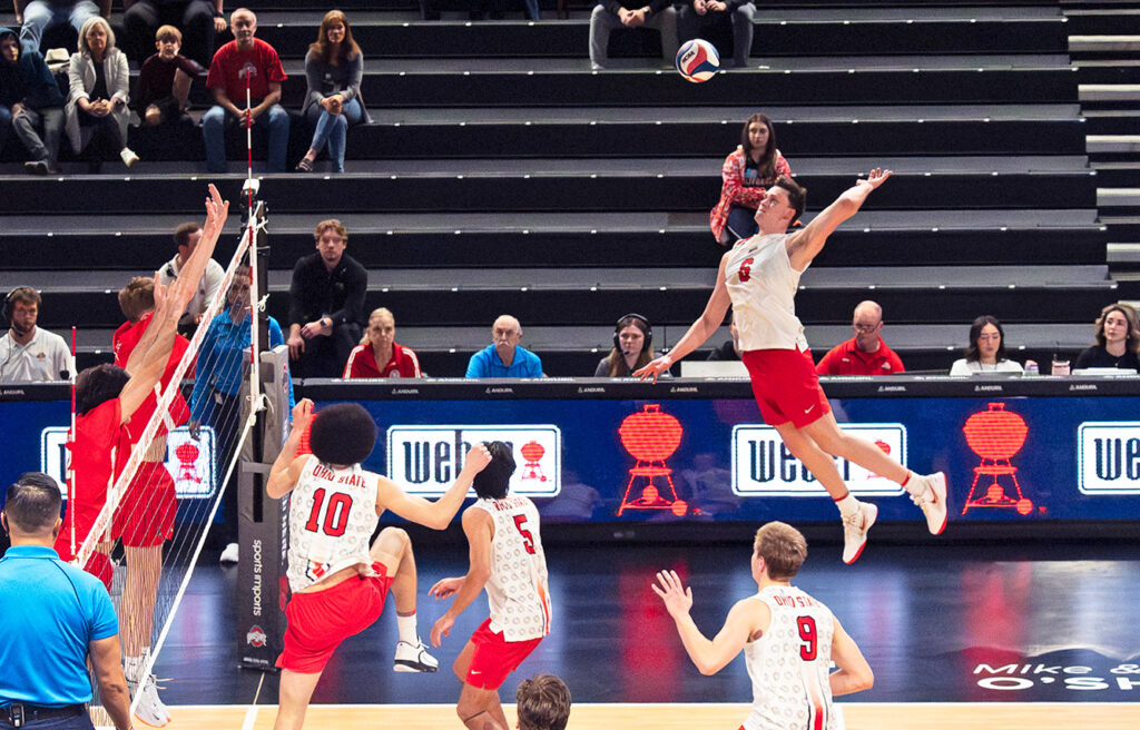 OSU's Shane Wetzel elevates for kill