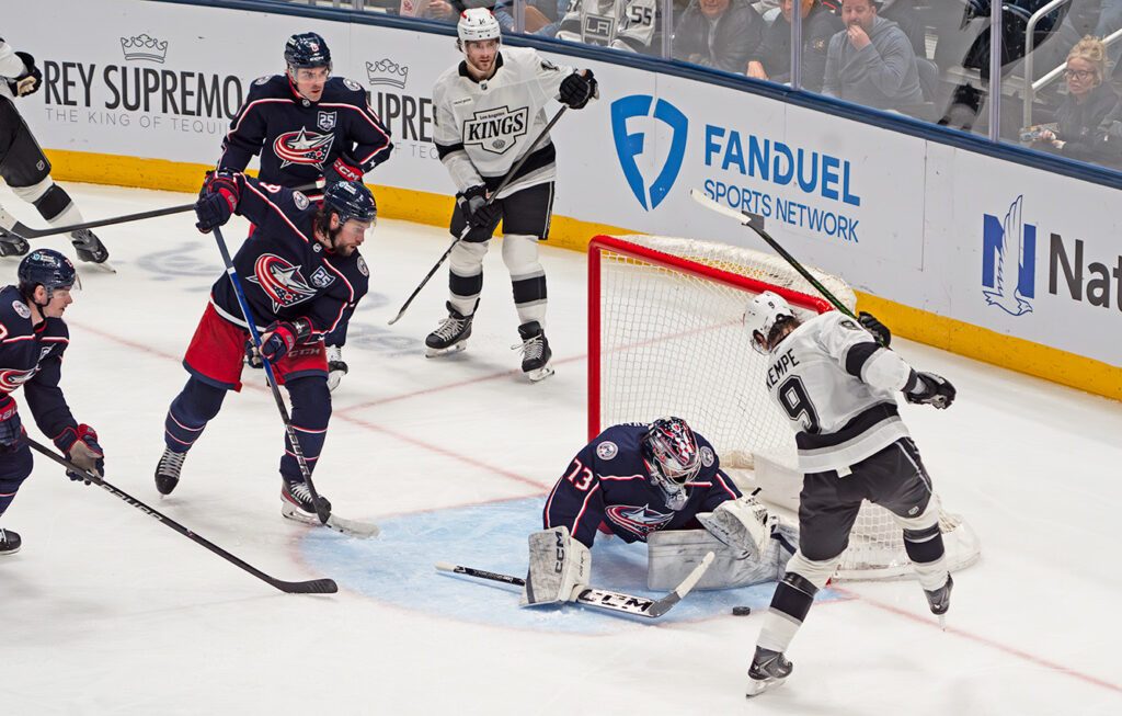 CBJ Jet Greaves saves shot