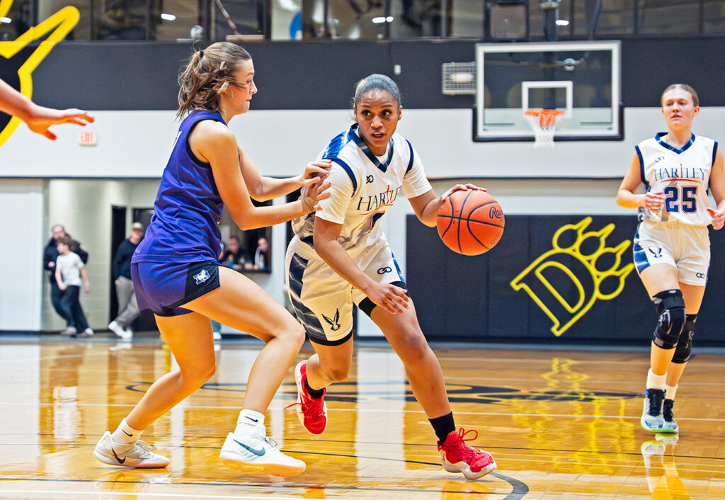 Hartley's Pinkie Burnett drives