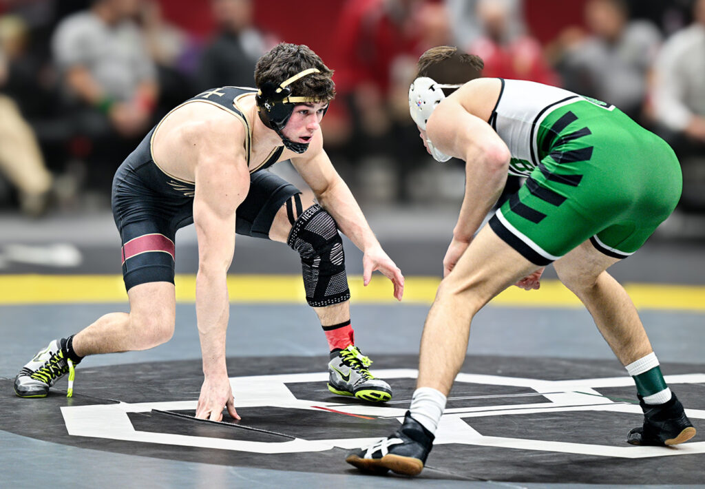 Watterson's James Lindsey prepares to wrestle