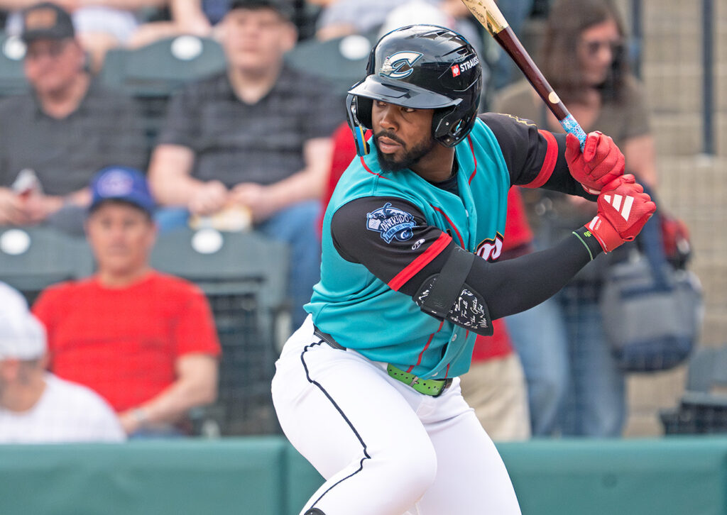 Clippers Dayan Frias at bat