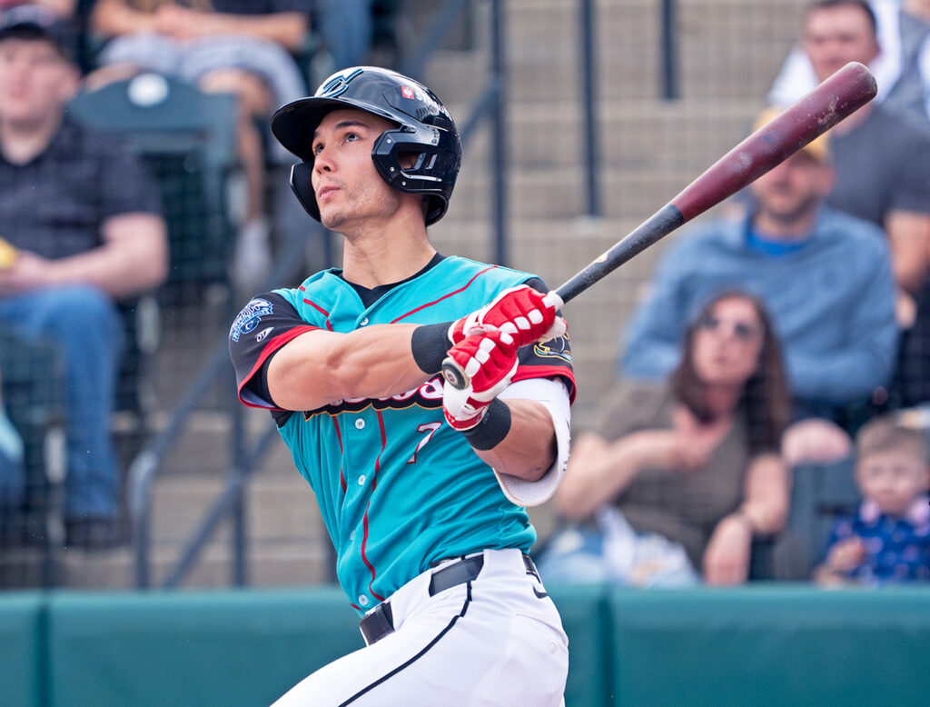 Clippers' Stuart Fairchild bats