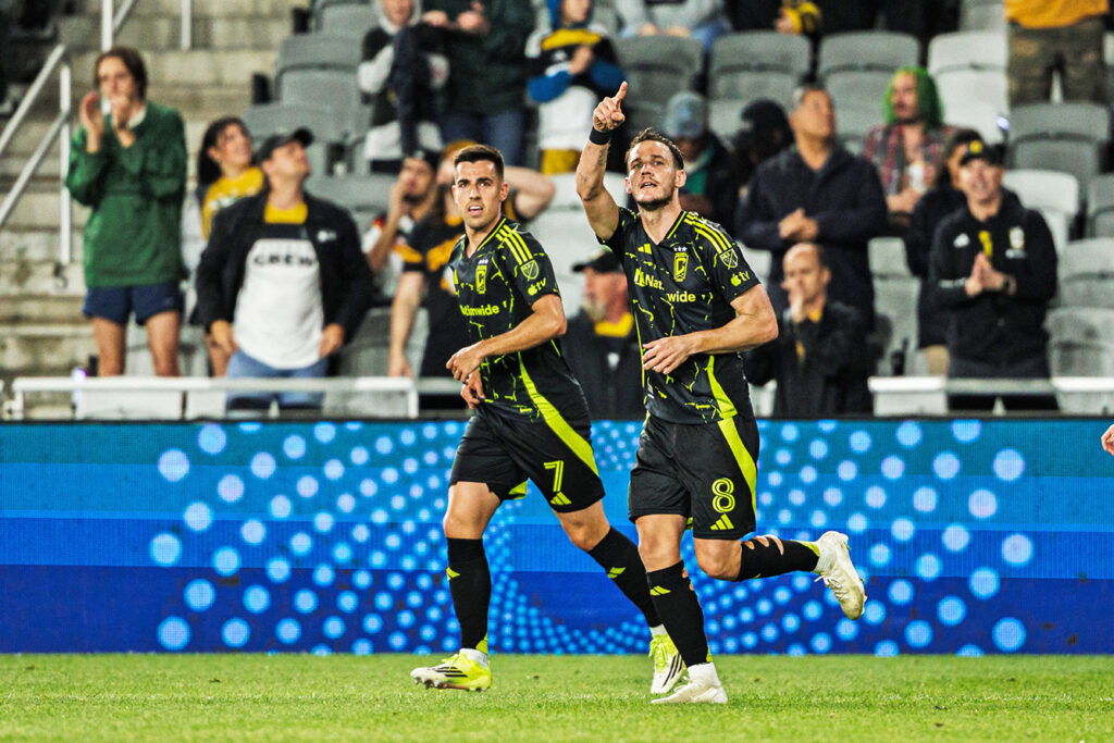 Crew's Daniel Gazdag after goal