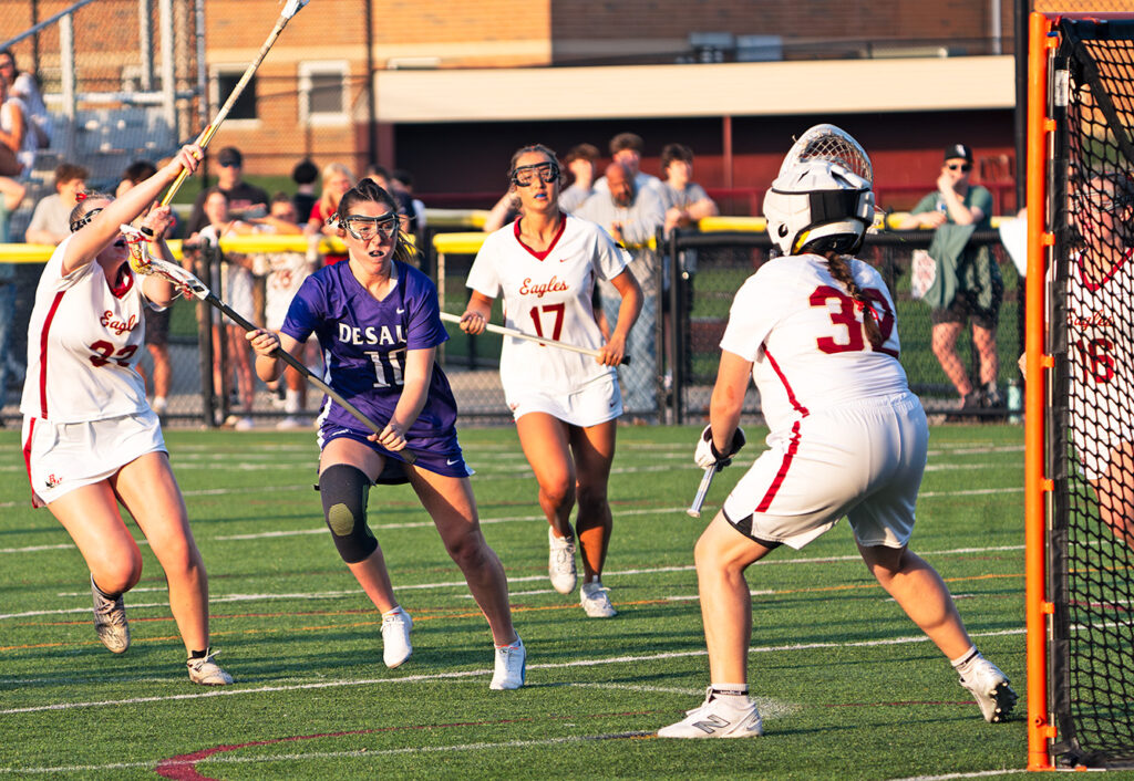 DeSales' Campbell Heald attacks goal
