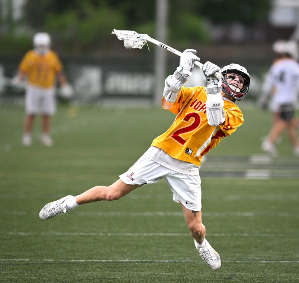 Westerville North lacrosse's Brayden Travis shoots