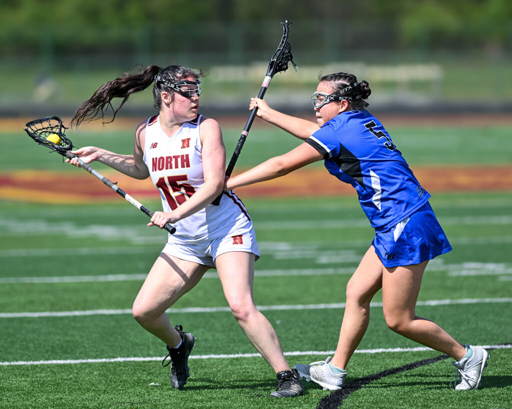 Westerville North's Kiera Maynard looks to pass in lacrosse