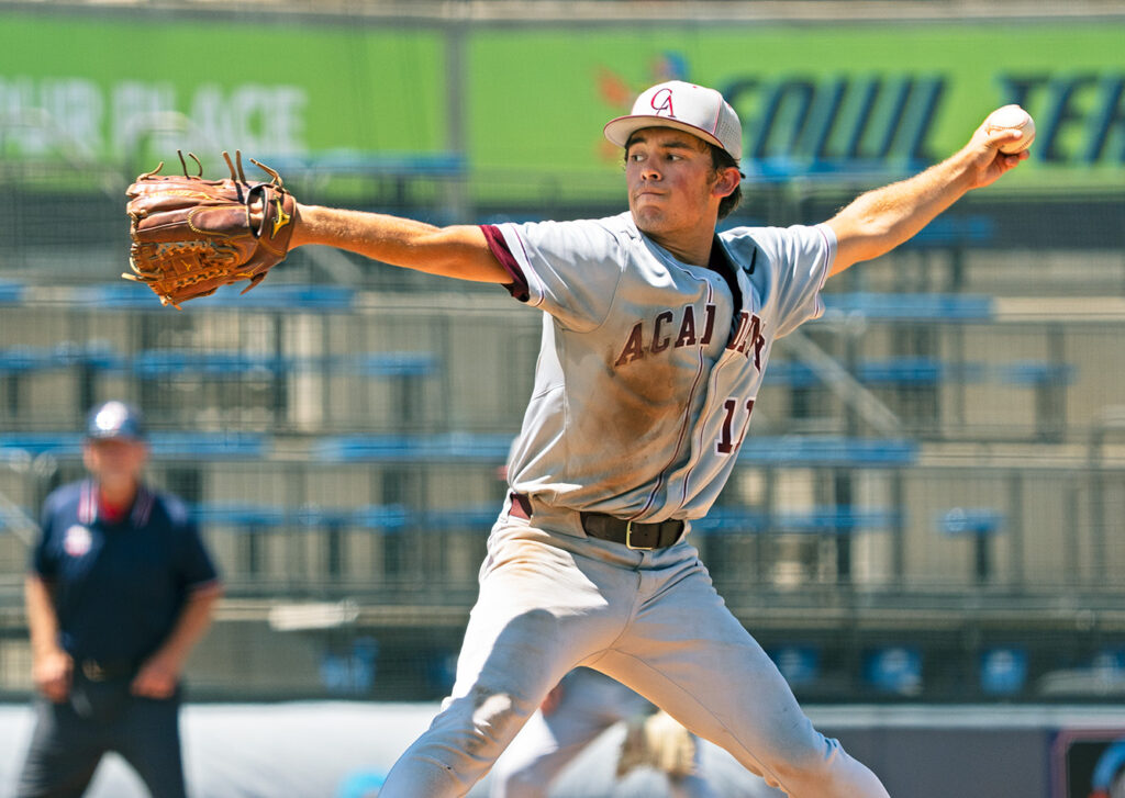 Academy's Dominic Dinkle pitches