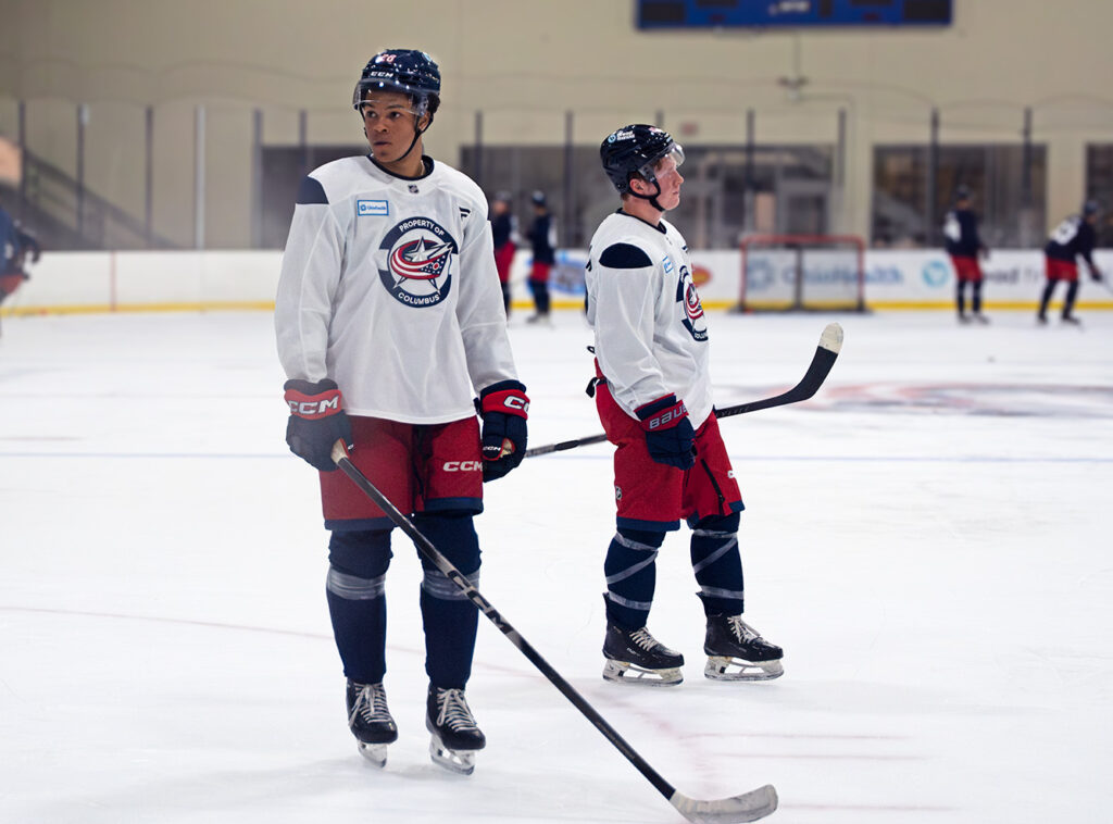 CBJ's Cayden Lindstrom on ice