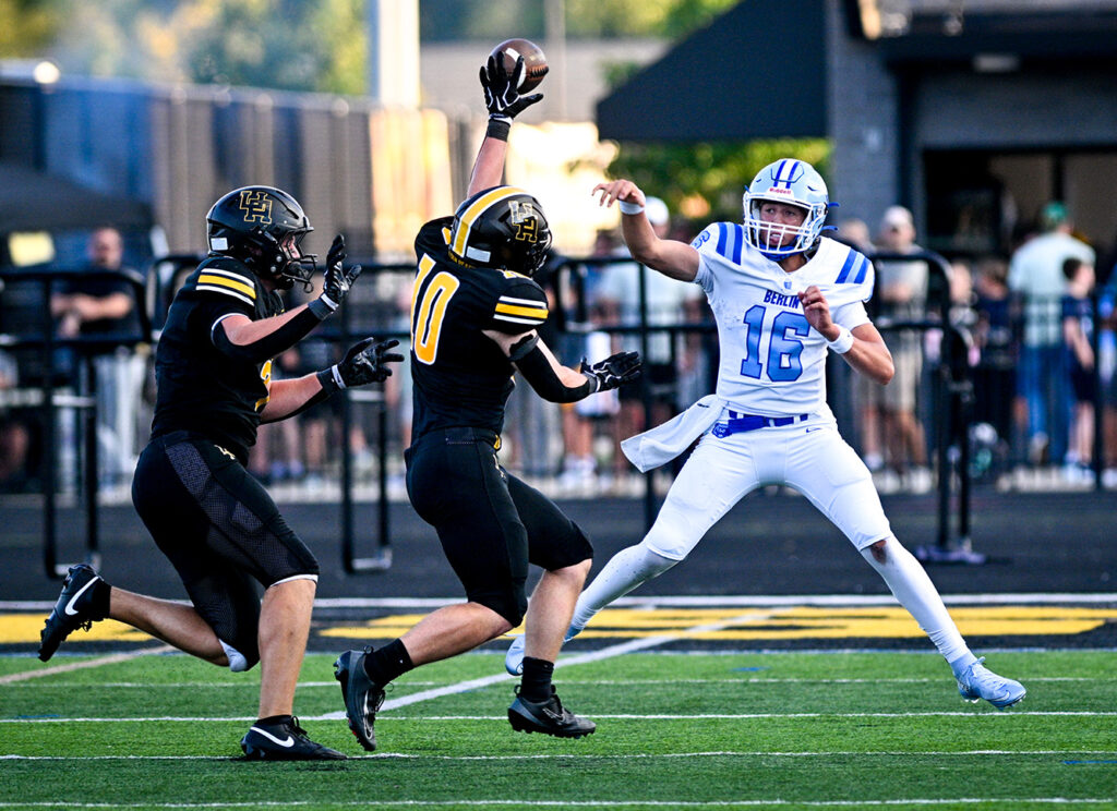 Berlin's Austin Knapke throws