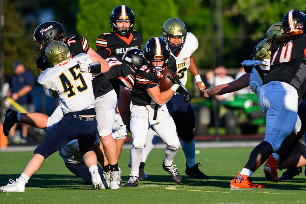 Delaware's Andrew Oldaker runs ball