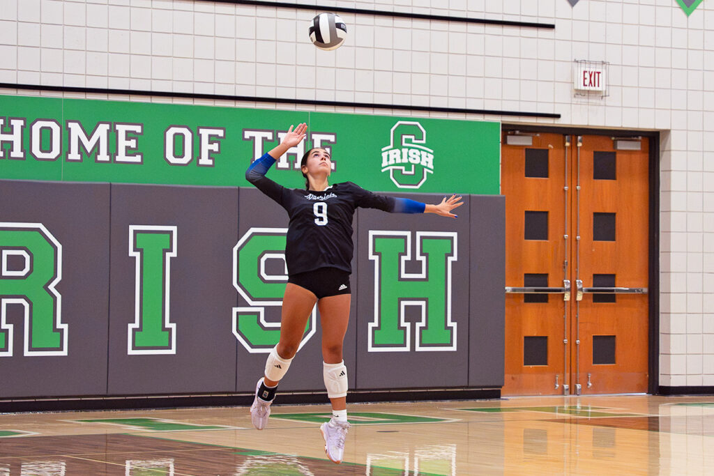 Olentangy Liberty's Sophia Aquillo serves