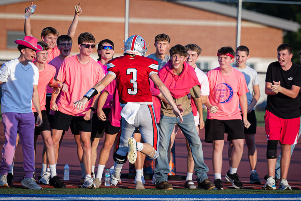 Fredericktown's Johnathan Ashcraft celebrates with crowd