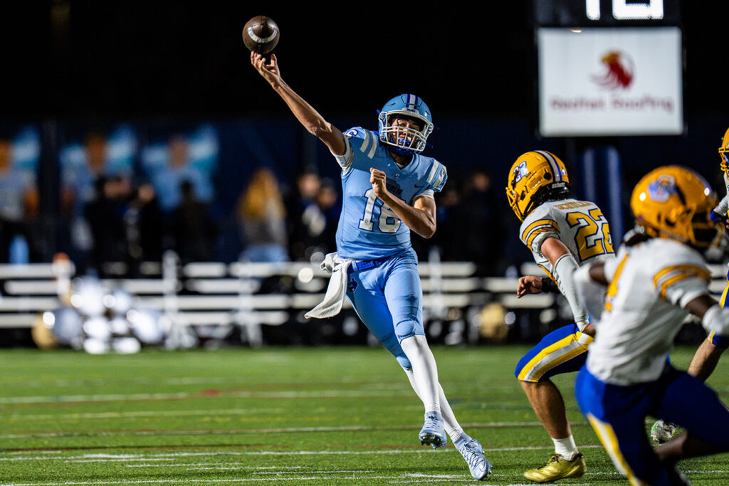 Berlin's Austin Knapke throws football