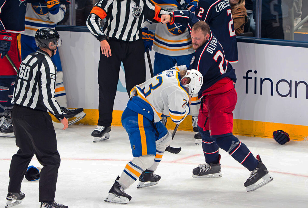 CBJ's Mathieu Olivier fights