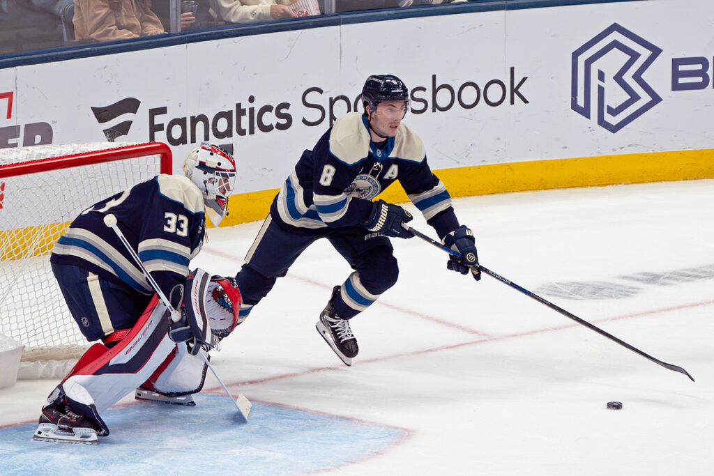 CBJ's Zach Werenski skates from own zone