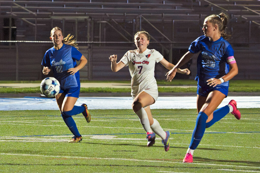 Grove City's Stella Weber chases ball