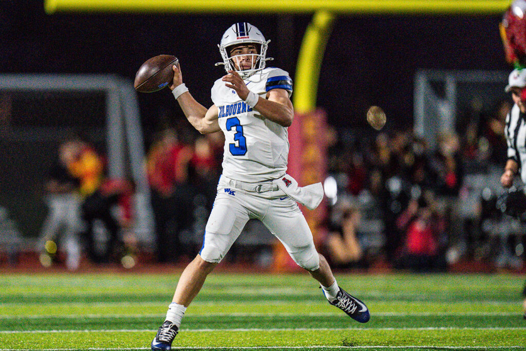 Kilbourne's Jackson Szabo throws on the run