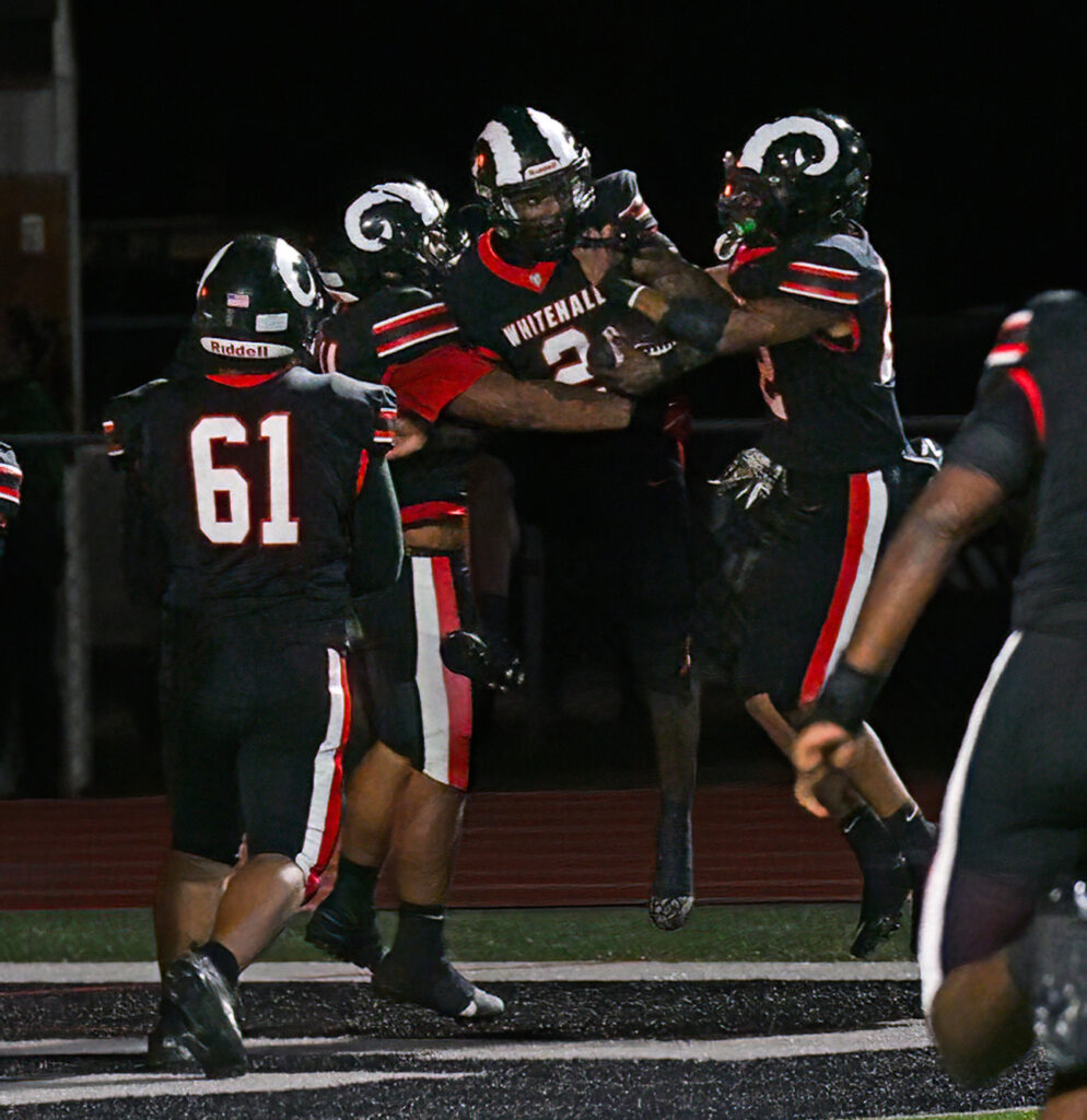 Whitehall's Lathan Western celebrates touchdown